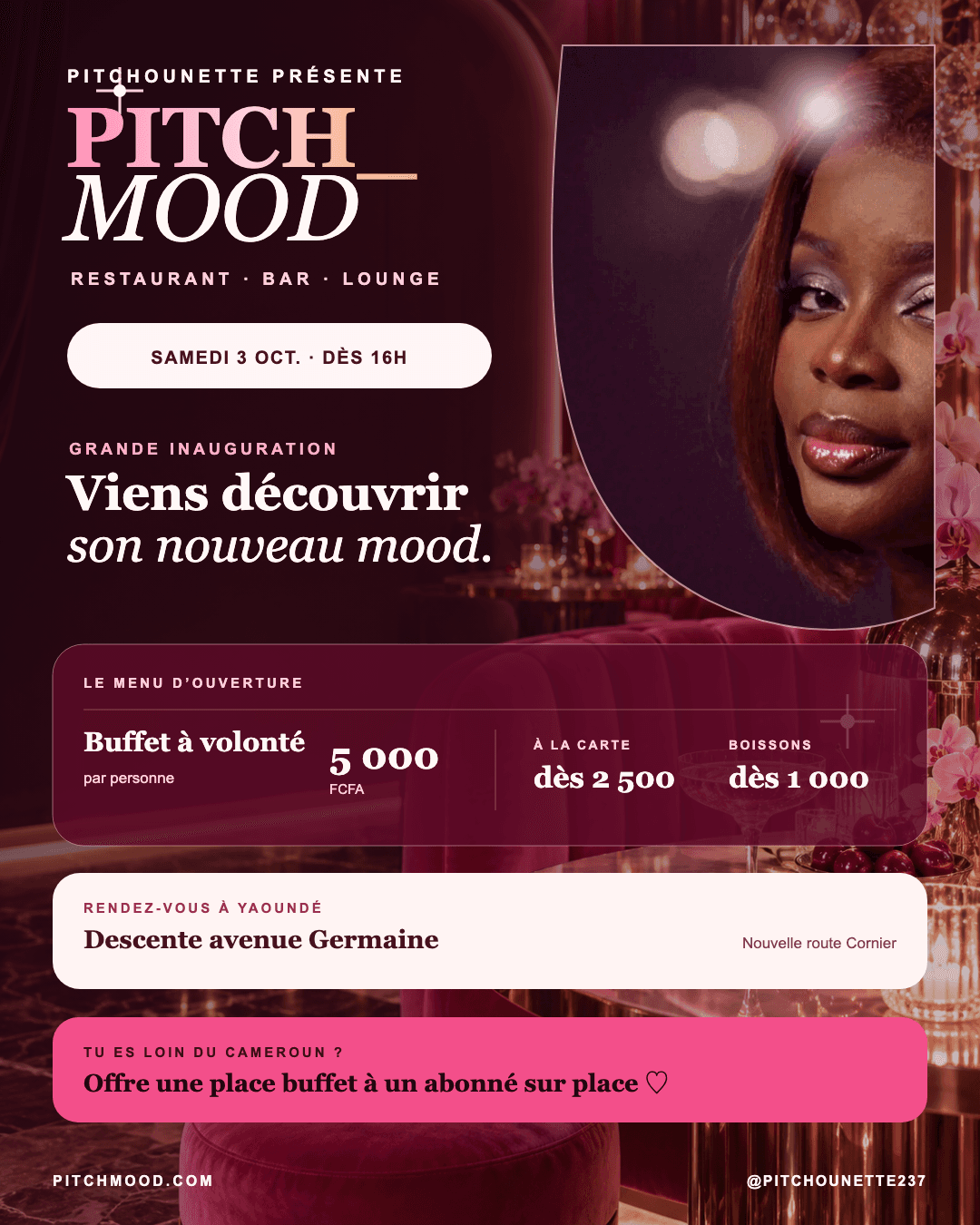 Affiche de l'ouverture de Pitch_Mood à Yaoundé